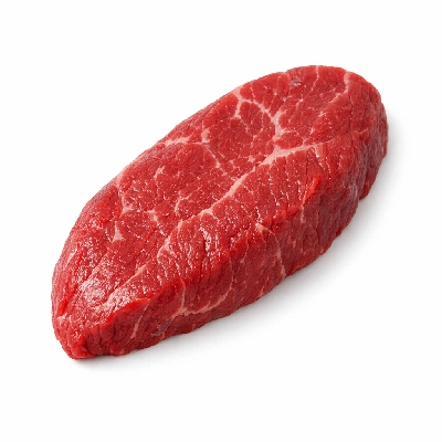 Beef chuck mock tender steak boneless separable lean and fat trimmed to 0" select raw