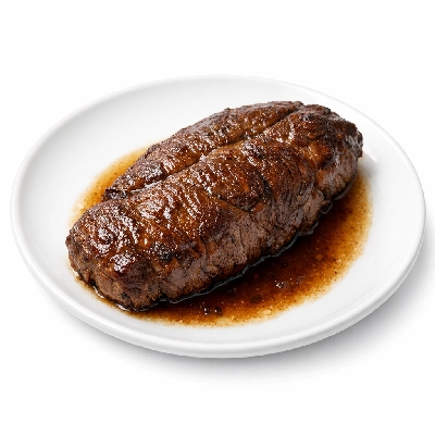 Beef chuck mock tender steak boneless separable lean only trimmed to 0" fat all grades cooked braised