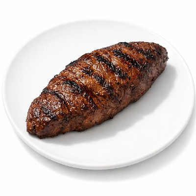 Beef chuck mock tender steak separable lean only trimmed to 0" fat all grades cooked broiled