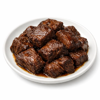 Beef chuck short ribs boneless separable lean only trimmed to 0" fat all grades cooked braised