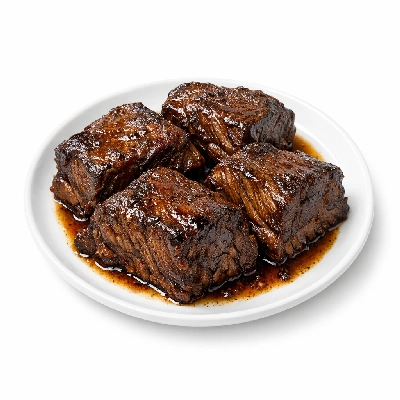 Beef chuck short ribs boneless separable lean only trimmed to 0" fat choice cooked braised