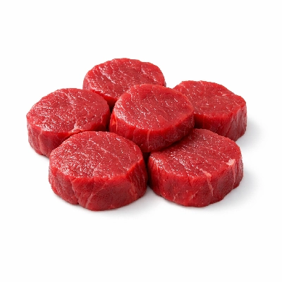Beef chuck shoulder clod tender medallion separable lean and fat trimmed to 0" all grades raw medallions teres major