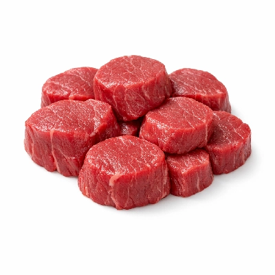 Beef chuck shoulder clod tender medallion separable lean only trimmed to 0" fat select raw medallions teres major