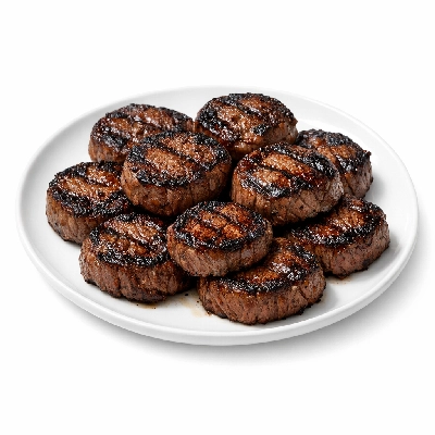 Beef chuck shoulder clod tender medallion separable lean only trimmed to 0" fat all grades cooked grilled medallions teres major