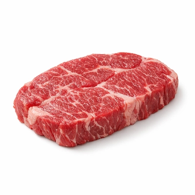 Beef chuck shoulder clod top and center steaks steak separable lean fat trimmed to 0" select raw cut ranch triceps brachii