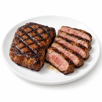 Beef chuck under blade center steak boneless denver cut separable lean and fat trimmed to 0" all grades cooked grilled