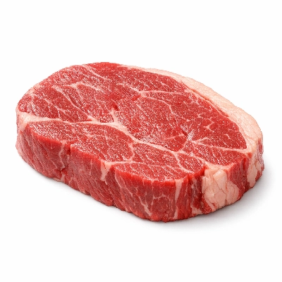 Beef chuck under blade center steak boneless denver cut separable lean and fat trimmed to 0" choice raw