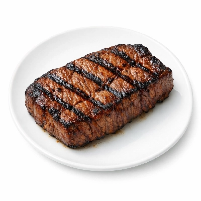 Beef chuck under blade center steak boneless denver cut separable lean only trimmed to 0" fat all grades cooked grilled