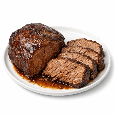 Beef chuck under blade pot roast boneless separable lean and fat trimmed to 0" all grades cooked braised