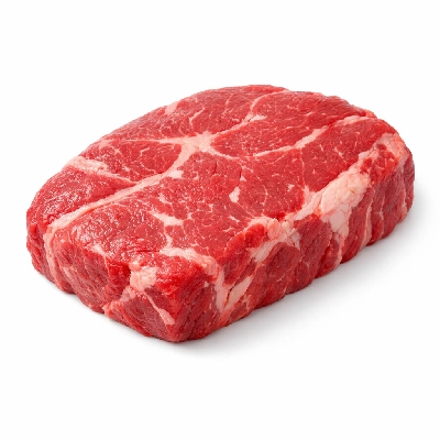 Beef chuck under blade pot roast or steak boneless separable lean and fat trimmed to 0" all grades raw