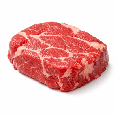 Beef chuck under blade pot roast or steak boneless separable lean and fat trimmed to 0" choice raw