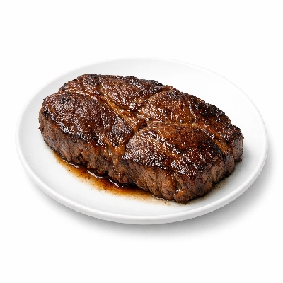 Beef chuck under blade steak boneless separable lean and fat trimmed to 0" all grades cooked braised