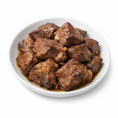 Beef chuck under blade steak boneless separable lean and fat trimmed to 0" choice cooked braised