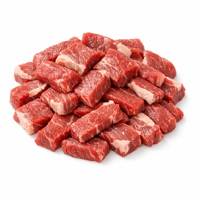 Beef composite of trimmed retail cuts separable lean and fat to 1/4" all grades raw