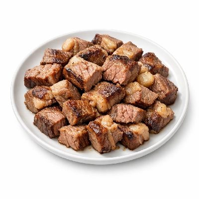 Beef composite of trimmed retail cuts separable lean and fat to 1/4" prime cooked