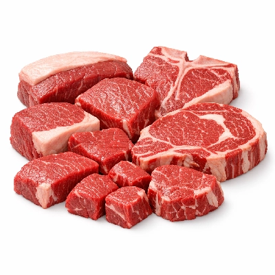 Beef composite of trimmed retail cuts separable lean only to 1/2" fat prime raw