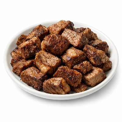 Beef composite of trimmed retail cuts separable lean and fat to 0" choice cooked