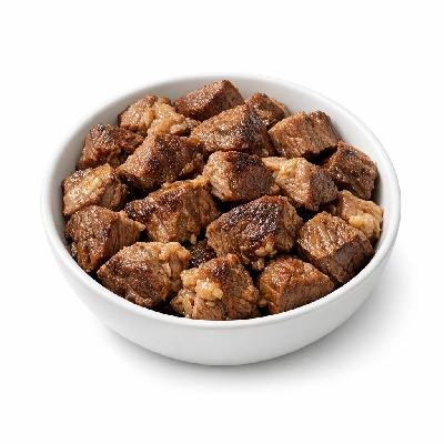 Beef composite of trimmed retail cuts separable lean and fat to 1/8" choice cooked