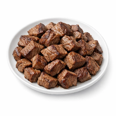 Beef composite of trimmed retail cuts separable lean only to 1/4" fat prime cooked