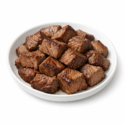 Beef composite of trimmed retail cuts separable lean only to 1/4" fat all grades cooked