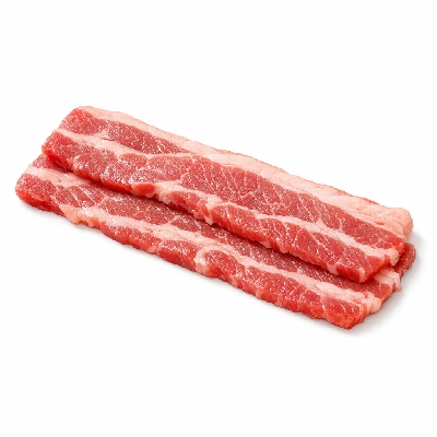 Beef cured breakfast strips raw or unheated
