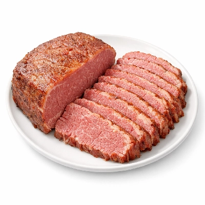 Beef cured corned brisket cooked