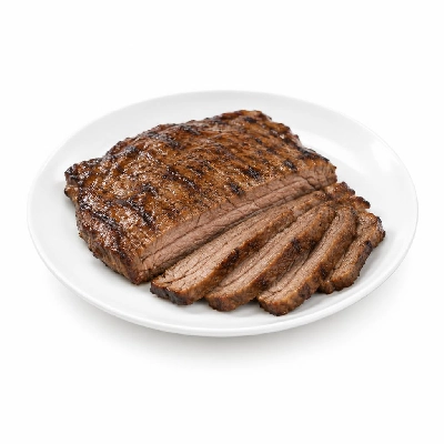 Beef Flank, All Grades, Broiled, Separable Lean Only, Trimmed to 0 Inch Fat