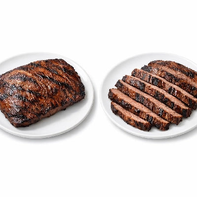 Beef flank separable lean only trimmed to 0" fat all grades cooked broiled