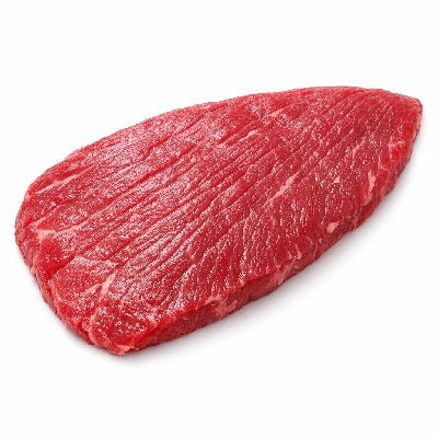 Beef flank steak lean and fat trimmed to 0" raw