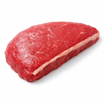 Beef loin top sirloin cap steak boneless separable lean and fat trimmed to 1/8" choice raw