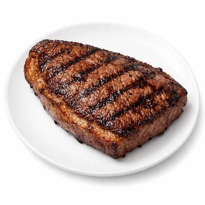 Beef loin top sirloin cap steak boneless separable lean and fat trimmed to 1/8" fat all grades cooked grilled