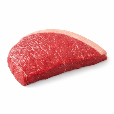 Beef loin top sirloin cap steak boneless separable lean and fat trimmed to 1/8" select raw