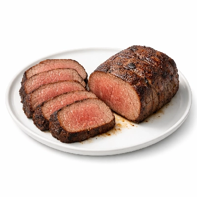 Beef loin top sirloin petite roast boneless separable lean only trimmed to 0" fat choice cooked roasted