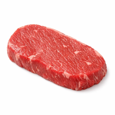 Beef loin top steak boneless lip off separable lean and fat trimmed to 0" select raw