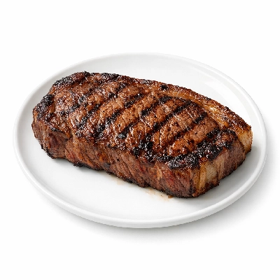 Beef loin top steak boneless lip-on separable lean and fat trimmed to 1/8" select cooked grilled