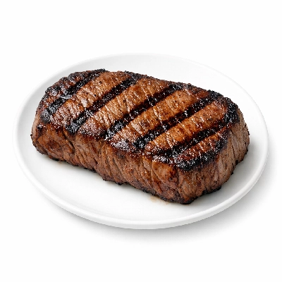 Beef loin top steak boneless lip-on separable lean only trimmed to 1/8" fat select cooked grilled