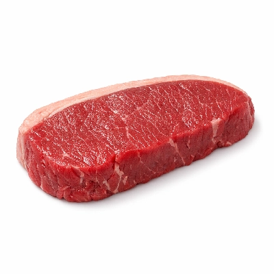 Beef loin top steak boneless lip-on separable lean only trimmed to 1/8" fat select raw