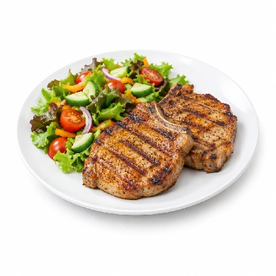 Beef 'O' Brady's Chargrill Pork Chops without Side with Garden Salad No Dressing