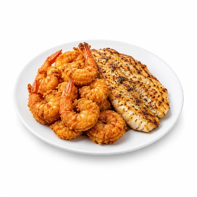 Beef 'O' Brady's Entrees Seafood Combo Fried Shrimp & Grilled Fish Lemon Pepper