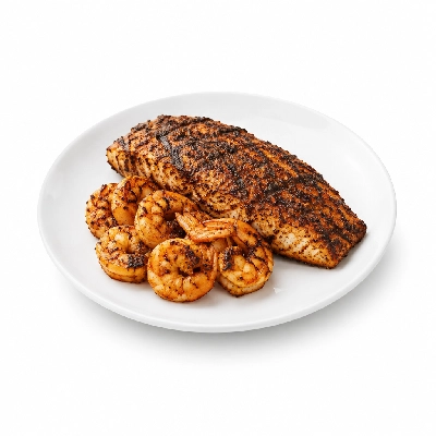 Beef 'O' Brady's Entrees Seafood Combo Grilled Fish & Shrimp Blackened