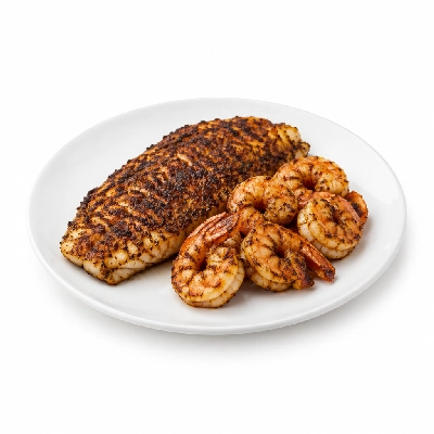 Beef 'O' Brady's Entrees Seafood Combo Grilled Fish Blackened & Shrimp