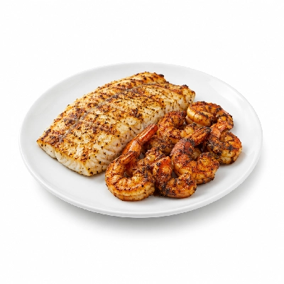 Beef 'O' Brady's Entrees Seafood Combo Grilled Fish Lemon Pepper & Shrimp Blackened
