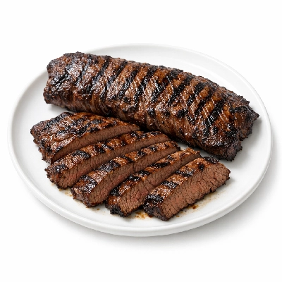 Beef plate steak boneless inside skirt separable lean and fat trimmed to 0" select cooked grilled