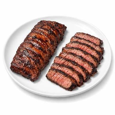 Beef plate steak boneless inside skirt separable lean only trimmed to 0" fat choice cooked grilled