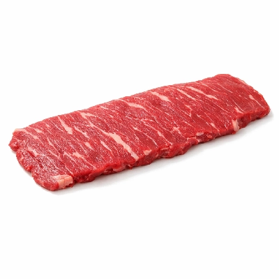 Beef plate steak boneless outside skirt separable lean and fat trimmed to 0" select raw