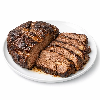 Beef products chuck blade roast separable lean and fat trimmed to 0" all grades cooked braised