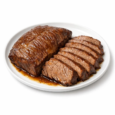 Beef products new zealand imported flank separable lean and fat cooked braised