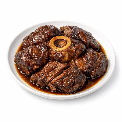 Beef products new zealand imported hind shin separable lean and fat cooked braised