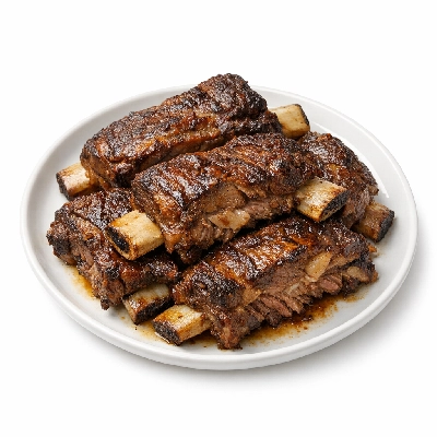 Beef rib back bone-in separable lean and fat trimmed to 0" select cooked braised