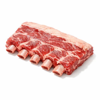 Beef rib back bone-in separable lean only trimmed to 0" fat all grades raw